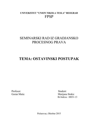 Ostavinski postupak
