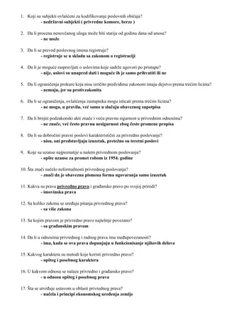 Privredno pravo kolokvijum 1