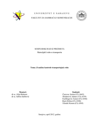 Zvanične kotrole transportujućih roba