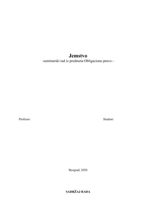 Obligaciono pravo/ jemstvo