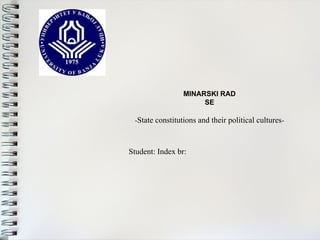 State constitutions and their political cultures