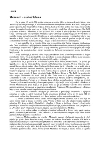 Islam: Muhamed, kaba, islamski šarti i fundamentalizam