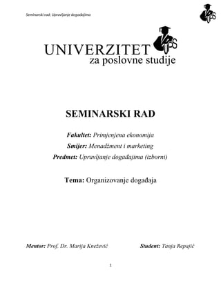 Organizovanje događaja