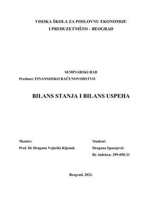 Bilans stanja i bilans uspeha