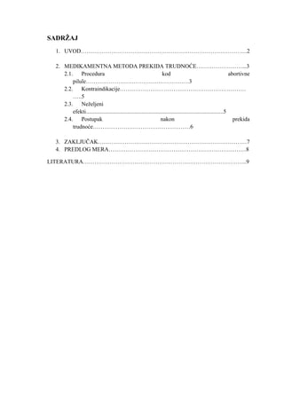 Medikamentna metoda prekida trudnoće