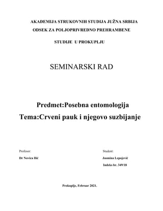 Crveni pauk i njegovo suzbijanje