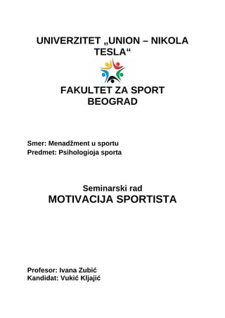 Motivacija sportista