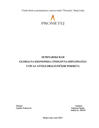 Uticaj antiglobalističkih pokreta