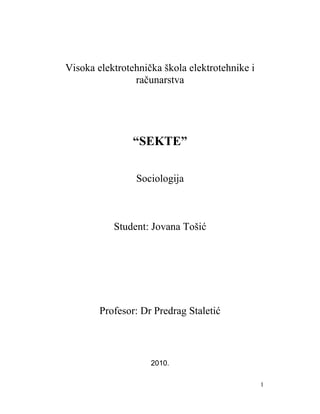 Analiza sekti: sociološki aspekt