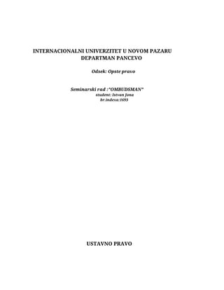 Ombudsman: seminarski rad
