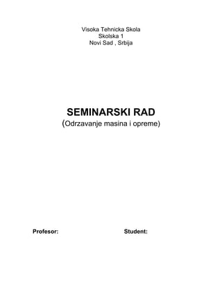 Održavanje mašina i opreme