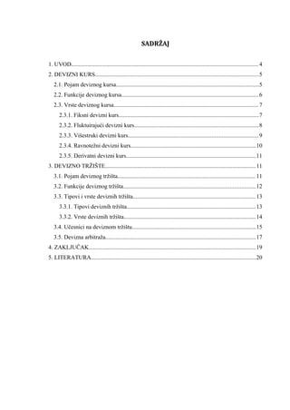 Devizni kurs i devizno tržište