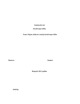 Istraživanje tržišta