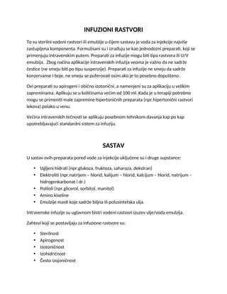 Infuzioni rastvori