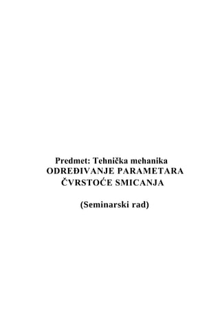 Određivanje parametara čvrstoće smicanja