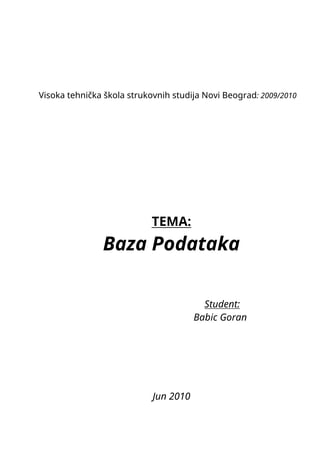 Baza podataka