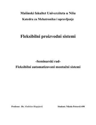 Fleksibilni automatizovani montažni sistemi