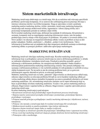 Sistem marketinških istraživanja