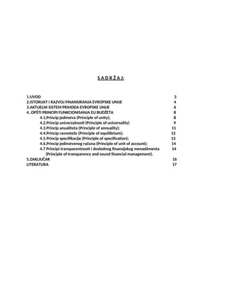 Budžet evropske unije: analiza sistema finansiranja