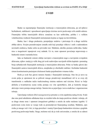 Upravljanje bankarskim rizikom sa osvrtom na BAZEL II u Srbiji