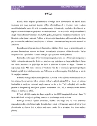 Berzansko poslovanje u Srbiji