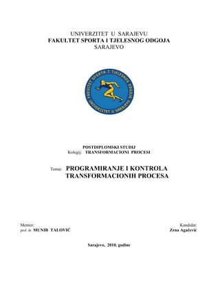 Programiranje i kontrola transformacijskog procesa