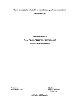 Pisana poslovna komunikacija