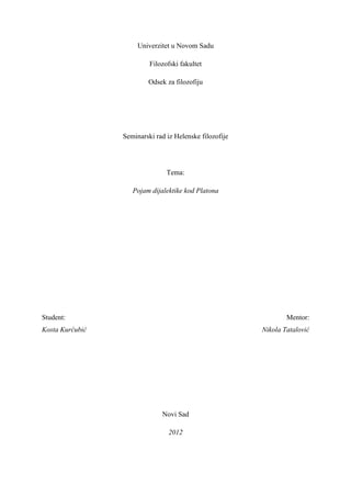 Platonov pojam dijalektike