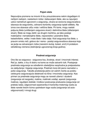 Osnovni pojmovi u osiguranju