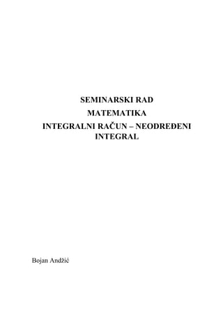 Neodređeni integral