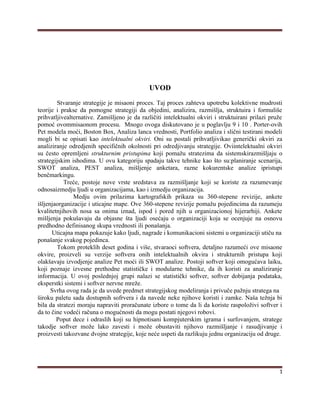 Analitička sredstva za podršku procesu formulisanja strategije