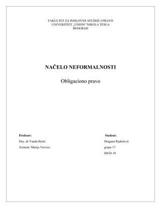 Načelo neformalnosti