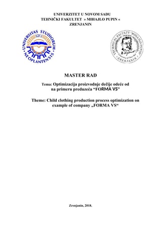 Optimizacija proizvodnje dečije odeće