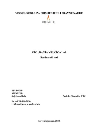 ZTC „BANJA VRUĆICA“ ad.