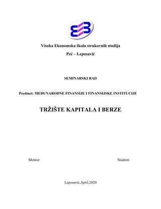 Tržište kapitala i berze