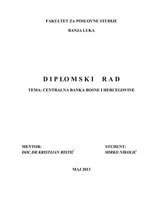 Centralna banka Bosne i hercegovine