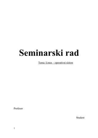 Linux operativni sistem: istorija, distribucije i osnovni servisi