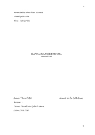 Planiranje ljudskih resursa