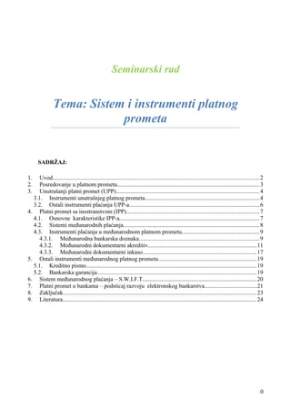 Sistem i instrumenti platnog prometa