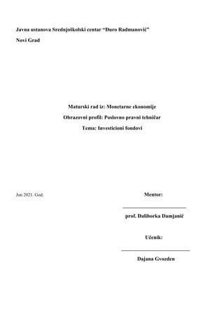 Investicioni fondovi