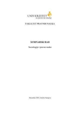 Sociologija i pravne nauke