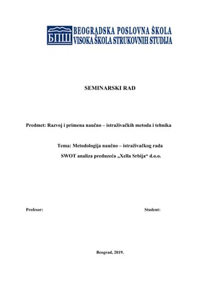Metodologija naučno – istraživačkog rada