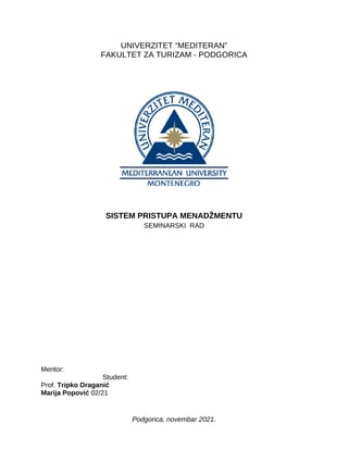 Sistem pristupa menadžmenta