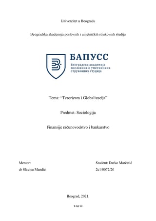 Terorizam i Globalizacija