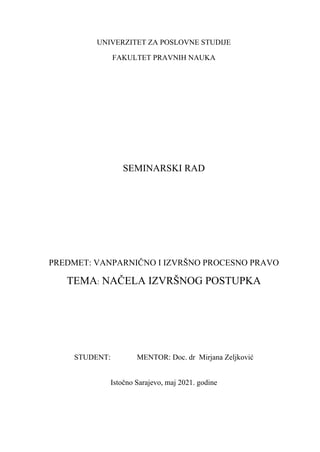 Načela izvršnog postupka