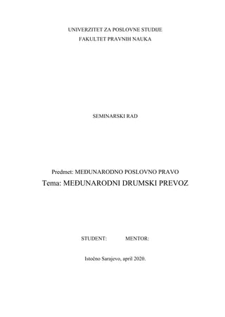 Međunarodni drumski prevoz