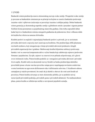 Analiza uloge kredita u bankarskom sistemu i njegov uticaj na ekonomski razvoj