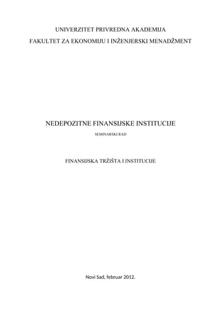 Nedepozitne finansijske institucije