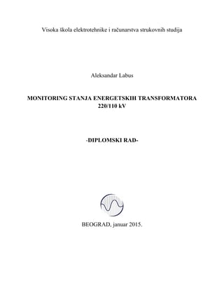 Monitoring stanja energetskih transformatora 220/110 kV