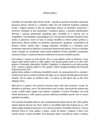 Heraldika: istorijski razvoj i značaj grbova